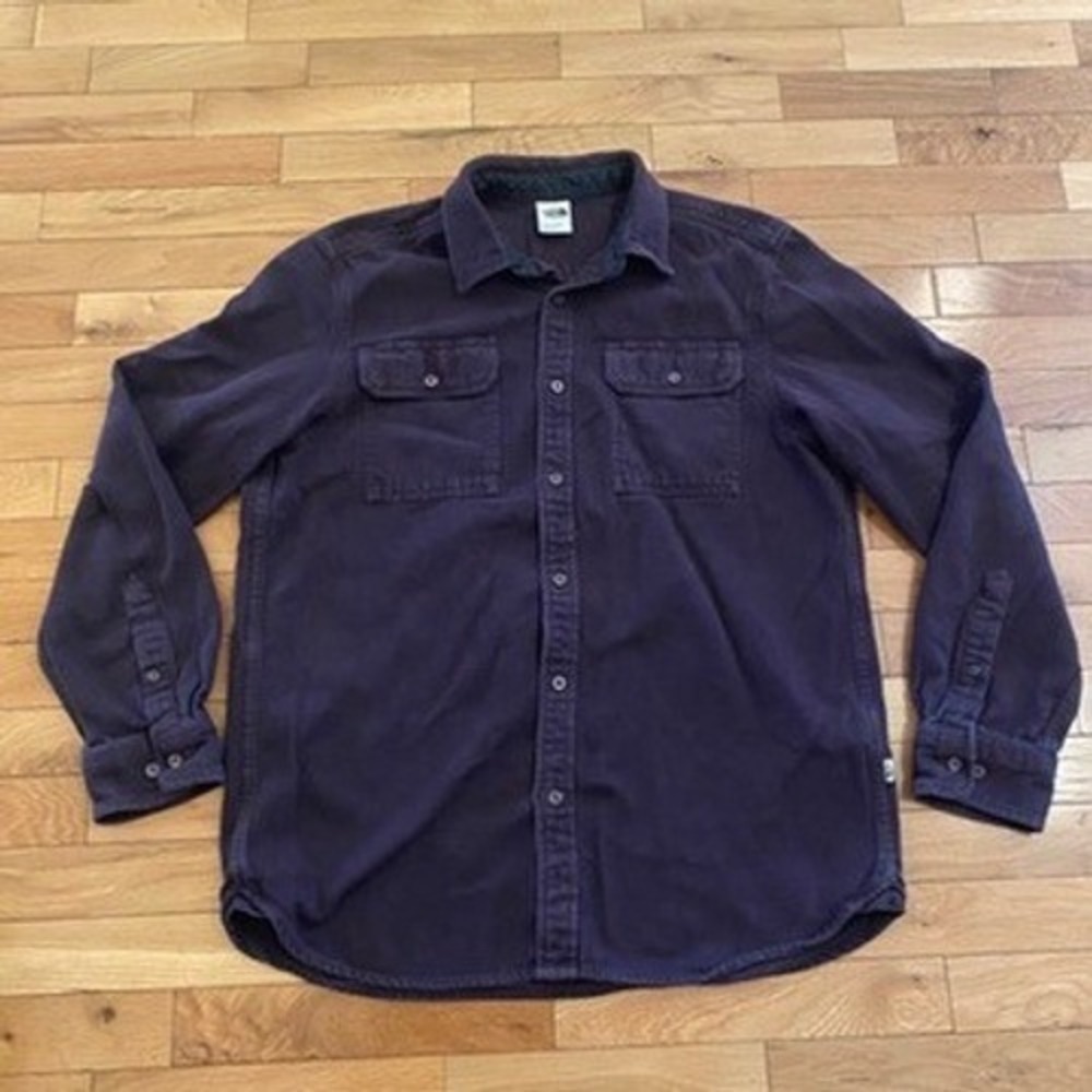 The North Face Mens Long Sleeve Button Down Flannel Shirt Plum Purple Large